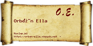 Orbán Ella névjegykártya
